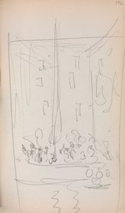 Cuaderno de bocetos italiano: Barco con figuras (página 172) de Maurice Prendergast