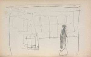 Cuaderno de bocetos italiano: Figura en un interior (página 175) de Maurice Prendergast