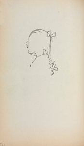 Cuaderno de bocetos italiano: Cabeza de niña de perfil (página 152) de Maurice Prendergast