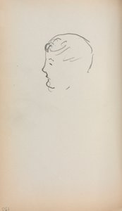 Cuaderno de bocetos italiano: Cabeza de hombre de perfil (página 150) de Maurice Prendergast