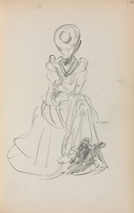 Cuaderno de bocetos italiano: Mujer sentada (página 114) de Maurice Prendergast