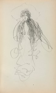 Cuaderno de bocetos italiano: Mujer de pie (página 219) de Maurice Prendergast