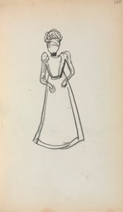 Cuaderno de bocetos italiano: Mujer de pie (página 240) de Maurice Prendergast