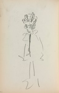 Cuaderno de bocetos italiano: Mujer de pie 3/4 Vista (página 126) de Maurice Prendergast