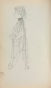 Cuaderno de bocetos italiano: Mujer de pie de perfil (página 51) de Maurice Prendergast