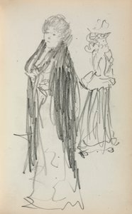 Cuaderno de bocetos italiano: Dos mujeres de pie (página 129) de Maurice Prendergast