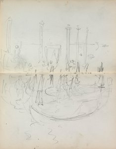 Cuaderno de bocetos italiano: Vista del puerto veneciano (páginas 37 y 38) de Maurice Prendergast