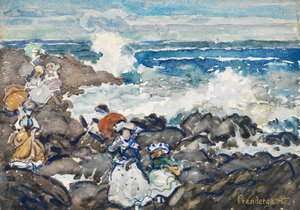 Rocas, Olas y Figuras de Maurice Prendergast