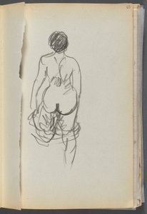 Sketchbook- The Granite Shore Hotel, Rockport, página 065: Mujer desnuda vista desde atrás de Maurice Prendergast