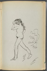 Libro de bocetos- The Granite Shore Hotel, Rockport, página 133: Desnudo caminando de Maurice Prendergast