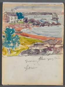 Sketchbook- The Granite Shore Hotel, Rockport, página 138 y 139: "Evening Glow" (Resplandor nocturno)