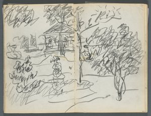 Cuaderno de bocetos, The Dells, N° 127, página 066  67: Paisaje de Maurice Prendergast