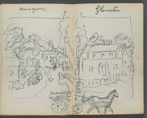 Sketchbook, The Dells, N° 127, página 176  177: "Annisquam - Glocester" de Maurice Prendergast