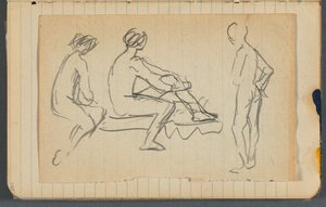 Cuaderno de bocetos, hoja suelta entre pgs. 145  146 de Maurice Prendergast