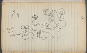 Cuaderno de bocetos, página 076: Figuras con notas