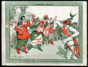 Ilustración de Maurice Radiguet (1866-1941) en Moda en Alemania, ca. 1915 - Último Esfuerzo - Guerra del 14-18, Alemania Prusia, Moda, Triple Alianza - Guillermo II de Maurice Radiguet