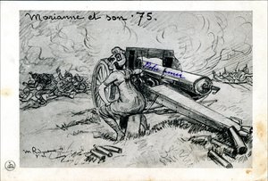 Postal, Satirique en N & B de Maurice Radiguet