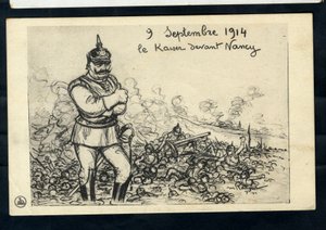 Postal, Satírica en N & B de Maurice Radiguet