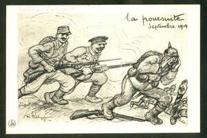 Postal, Satírica en N & B de Maurice Radiguet