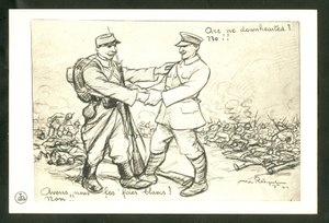 Postal, Satírica en N & B de Maurice Radiguet