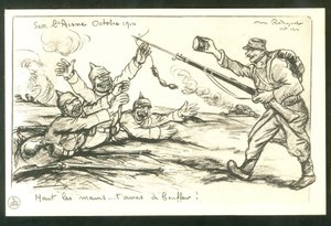 Postal, Satírica en N & B de Maurice Radiguet