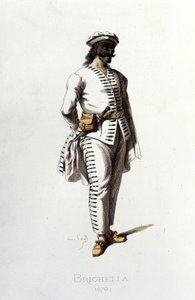 Personaje de Brighella en 1570. Maurice Sand “Máscaras y Bufones” París siglo XIX. (Maurice Sand era hijo de George Sand) de Maurice Sand
