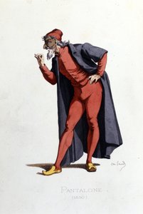 Traje y personaje teatral: Pantalone (en fr. Pantalone, doctor) de “Masques et bouffons” (Comedia italiana: Commedia dell