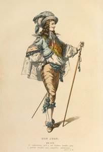 Traje para el papel de Don Juan, c.1868 (grabado) de Maurice Sand