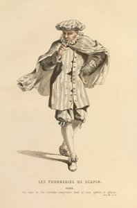 Traje para el papel de Scapin, c.1868 (grabado) de Maurice Sand