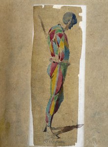 Arlequín, de "Masques et bouffons" (comedia italiana), texto y dibujos de Maurice Sand, grabados por A. Manceau, prefacio de Georges Sand de Maurice Sand