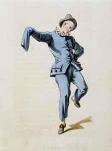 Peppe Nappa (Pierrot o Peppe-Nappa) de “Masques et bouffons” (Comedia italiana), texto y dibujos de Maurice Sand, impresiones de A. Manceau, prefacio de Georges Sand, París, Michel Lévy Frères de Maurice Sand
