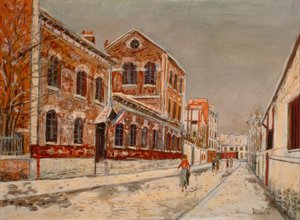 Una escuela en los suburbios (Ecole en banlieu) de Maurice Utrillo