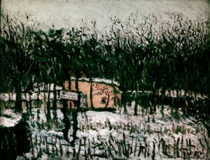 La Butte Pinson cubierta de nieve de Maurice Utrillo