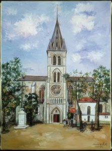 Iglesia de San Pedro, Orthez, Pirineos de Maurice Utrillo