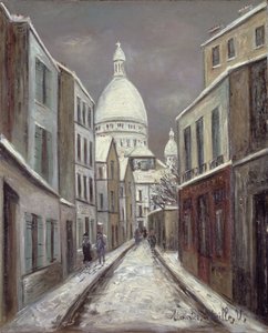 La Rue Saint-Rustique, c. 1933 (óleo sobre papel)