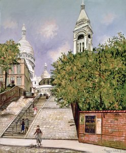 Los escalones del Sacré-Coeur, Montmartre de Maurice Utrillo