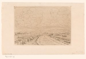 Carretera rural a través de un paisaje con colinas en el horizonte de Maurits van der Valk
