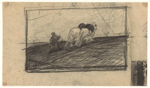 Boceto de caballos de labranza de Maurits van der Valk