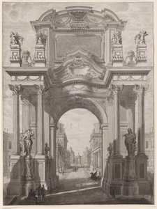 Capricho arquitectónico con un arco triunfal de Maurizio Pedetti