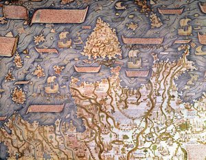Vista del archipiélago de Borneo Detalle del mapamundi del hermano Maurus (Mauro) camaldulense 1459 Biblioteca Marciana, Venecia de Mauro Fra