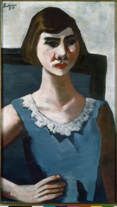 Retrato de Quappi en Azul de Max Beckmann