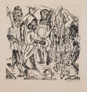 Danza negra, lámina 9 de la carpeta "Feria anual" de Max Beckmann