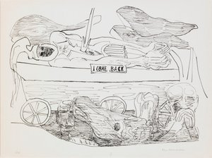 Sueño de Guerra, lámina 10 del portafolio “Día y Sueño” de Max Beckmann