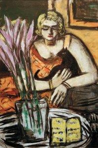 Mujer con gato de Max Beckmann