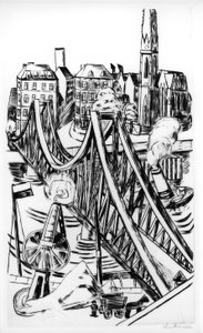 Gran puente (El puente de hierro en Frankfurt am Main) de Max Beckmann