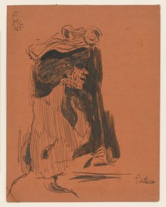 Halbfigur einer Frau mit Hut und Schleier, im Profil nach rechts de Max Beckmann