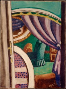 Interior violeta (El sillón verde) de Max Beckmann