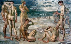 Jóvenes Hombres en el Mar