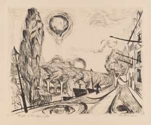 paisaje con globo de Max Beckmann