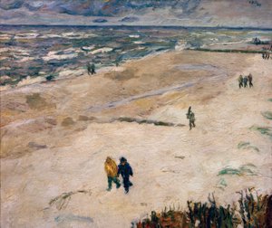Gente después del trabajo en el mar (En la playa de Wangerooge) de Max Beckmann